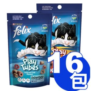 Felix菲力貓 Play Tubes 香酥捲 貓零食50g x16包超值組